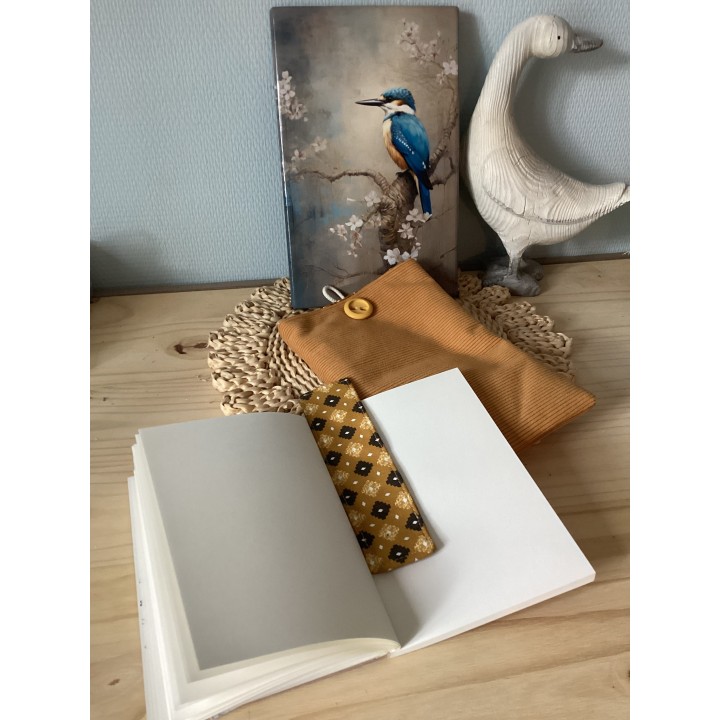 Pochette en velours pour livre avec marque-page - Elégance & protection