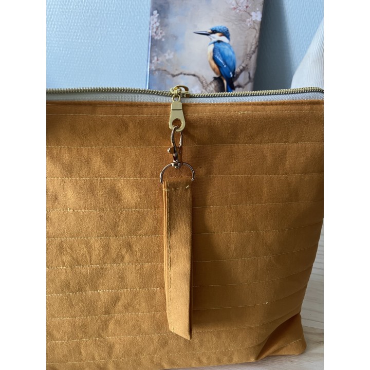 Pochette tablette molletonné avec zip doré- étui multifonctions 3 poches