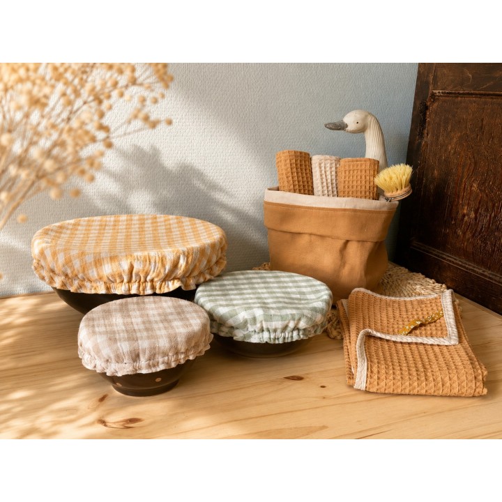Kit cuisine zéro déchet fait main-Charlotte, torchons & accessoires durables