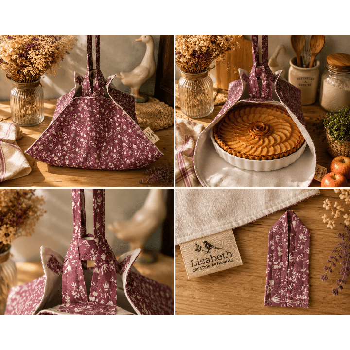 sac à tarte en coton Neko-Tex-Transport facile-Fait main & durable