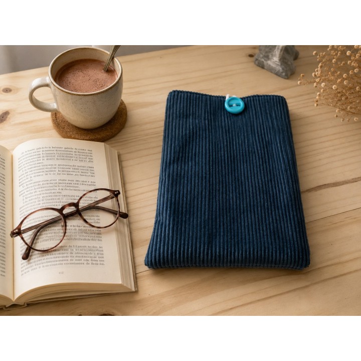 Pochette en velours pour livre avec marque-page - Elégance & protection