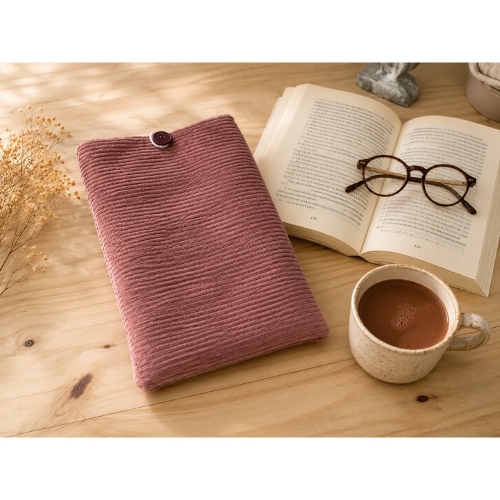 Pochette en velours pour livre avec marque-page - Elégance & protection