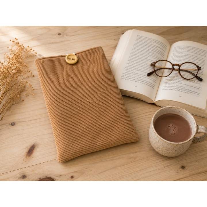 Pochette en velours pour livre avec marque-page - Elégance & protection