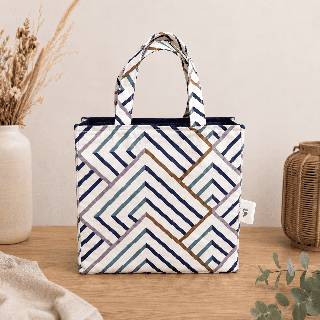 Sac repas en coton - Le Cabas Nomade | Doublure imperméable