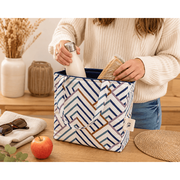 Sac repas en coton - Le Cabas Nomade | Doublure imperméable