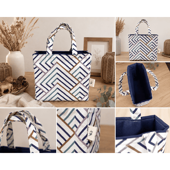 Sac repas en coton - Le Cabas Nomade | Doublure imperméable