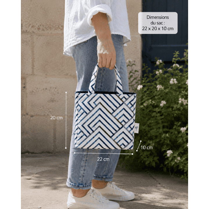 Sac repas en coton - Le Cabas Nomade | Doublure imperméable