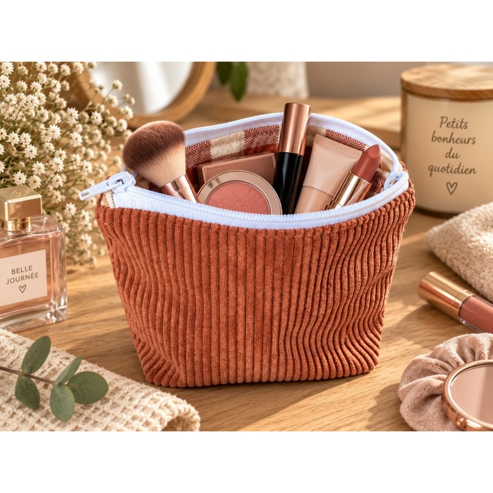 Trousse de maquillage en velours