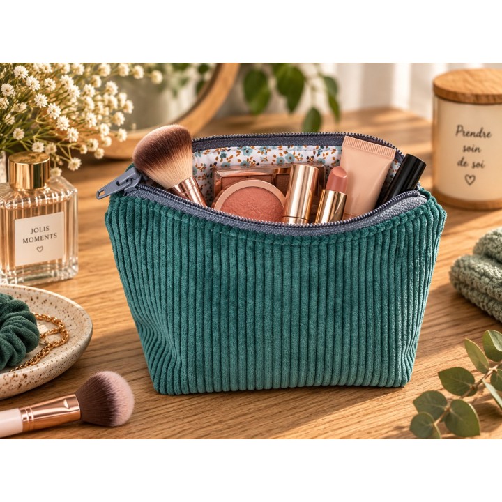 Trousse de maquillage en velours