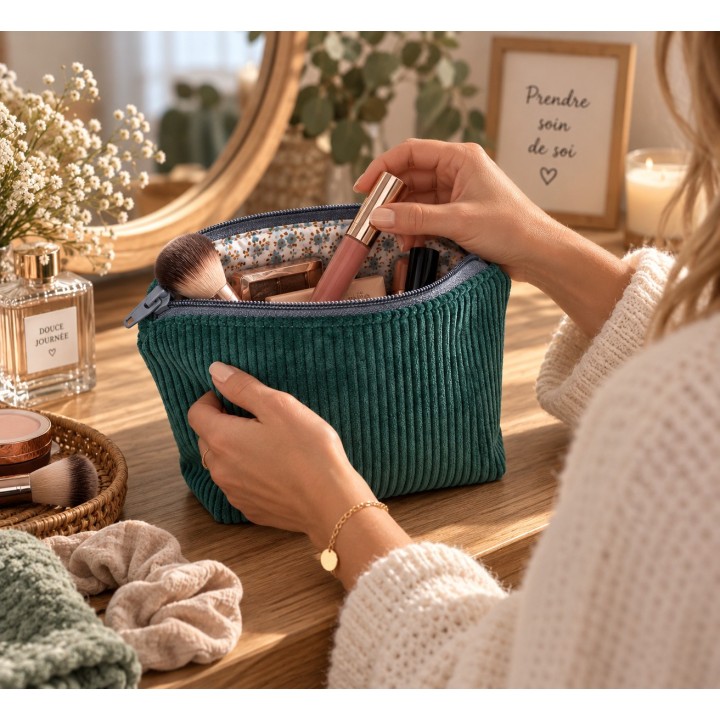 Trousse de maquillage en velours
