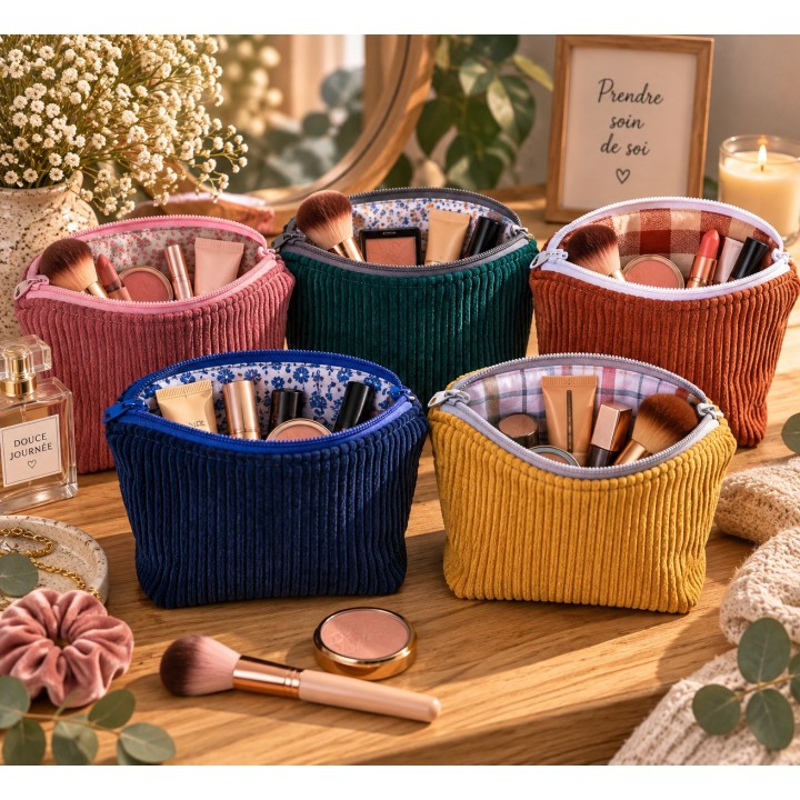 Trousse de maquillage en velours