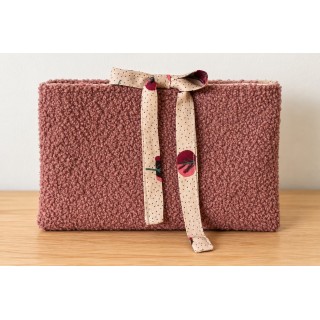 Pochette à livre en tissu bouclette artisanale/ Lisababeth