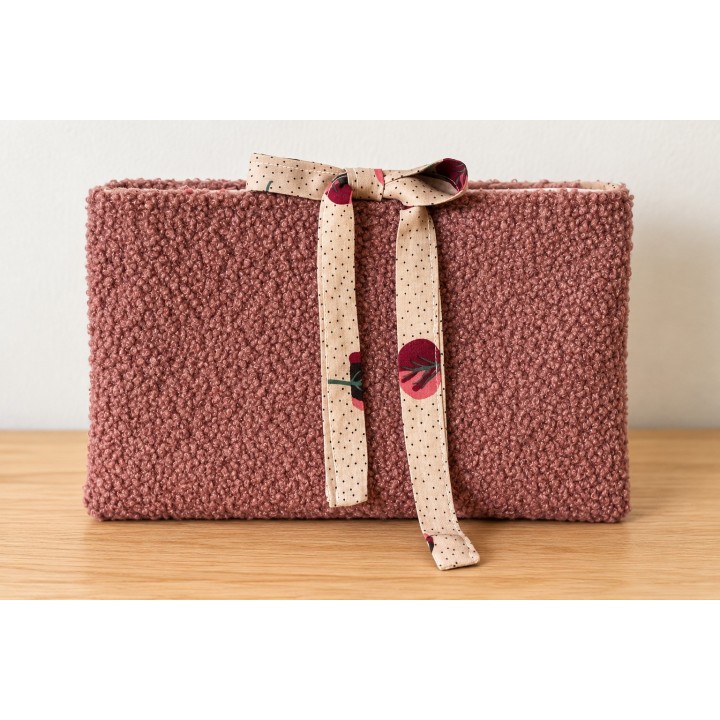 Pochette à livre en tissu bouclette artisanale/ Lisababeth