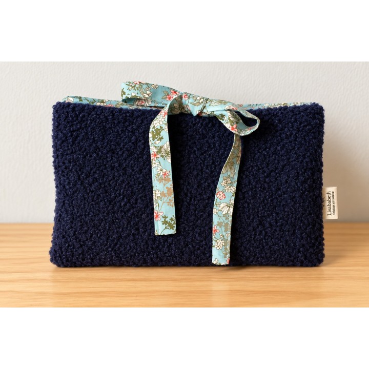 Pochette à livre en tissu bouclette artisanale/ Lisababeth
